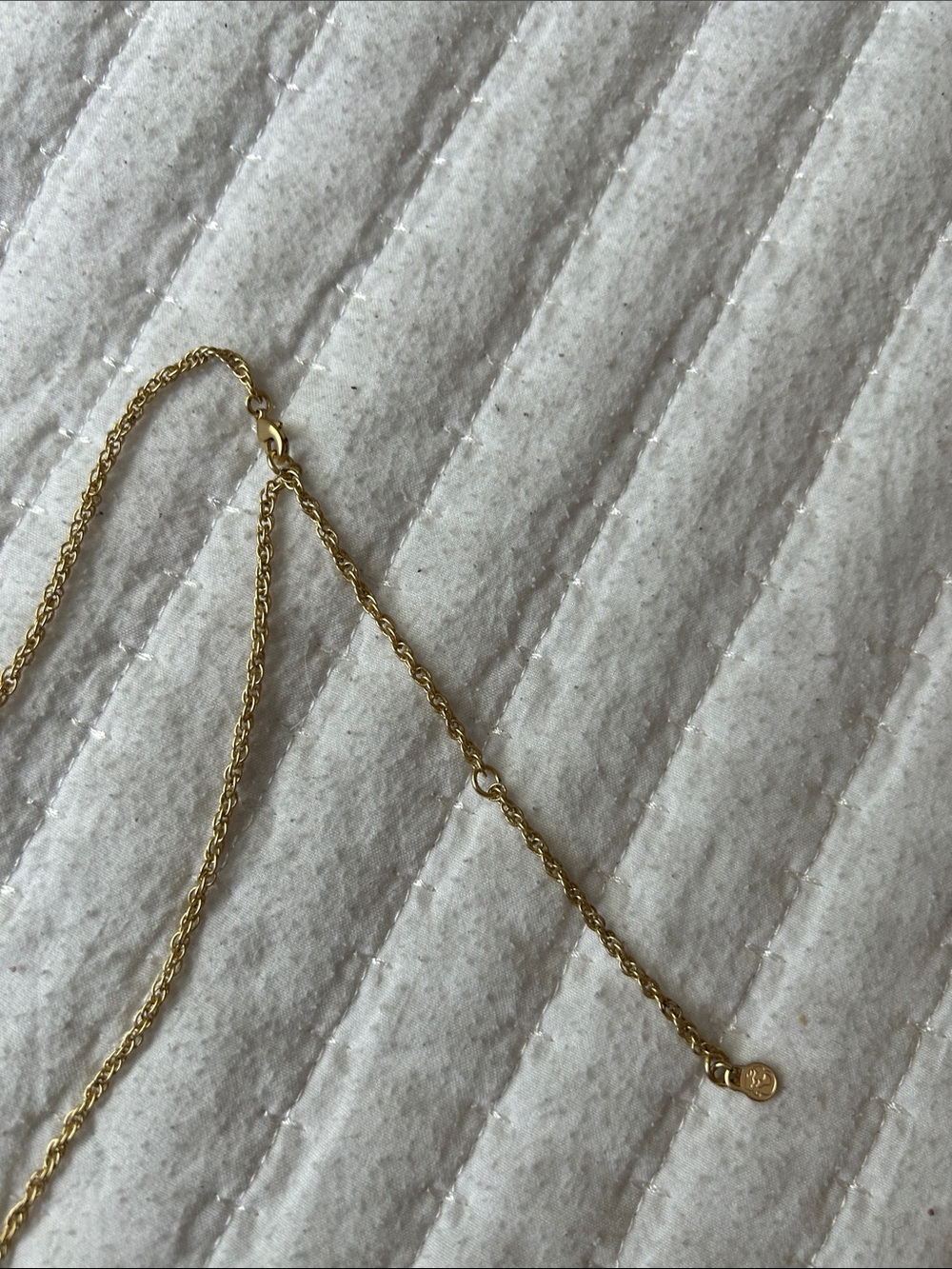 Spartina 449 Gold Necklace with Pink Teardrop Pendant - Picture 6 of 7